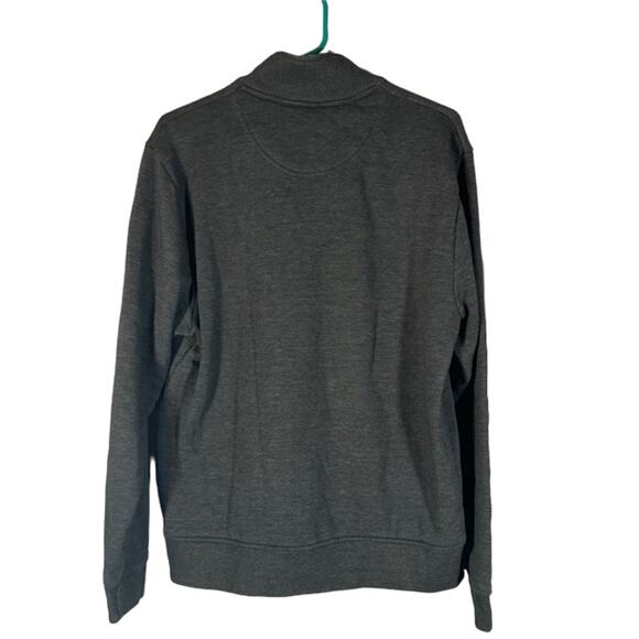 Orvis Gray 1/4 Zip Cotton Blend Long Sleeve Mock Neck Knit Sweater Men Sz M - Picture 2 of 8